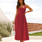 🎉Hot Sale💃Women's Square Neck Slimming Waist Hanging Neck Backless Dresses