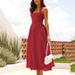 🎉Hot Sale💃Women's Square Neck Slimming Waist Hanging Neck Backless Dresses