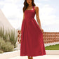 🎉Hot Sale💃Women's Square Neck Slimming Waist Hanging Neck Backless Dresses