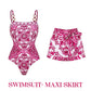 One-Piece Swimsuit with Matching Skirt Set